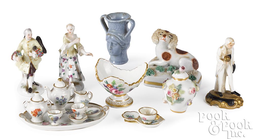 Appraisal: Fine miniature porcelain grouping Fine miniature porcelain grouping to include