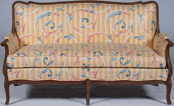 Appraisal: Louis XV-style Settee Continental th century a Louis XV-style settee