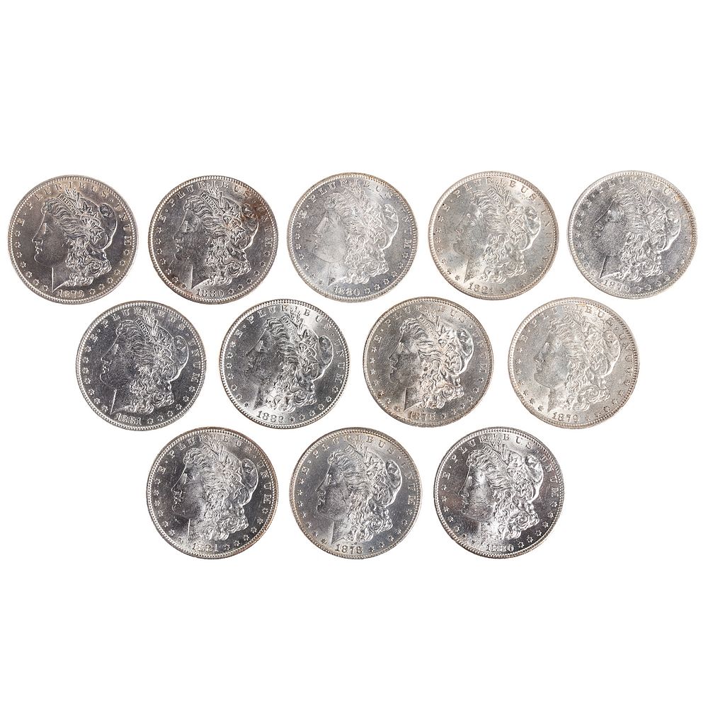 Appraisal: A Dozen Nice Morgan Dollars from Dansco Album TF Rev