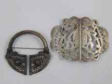 Appraisal: A silver nurses buckle Birmingham and a Celtic design silver