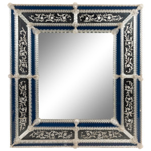 Appraisal: A Venetian Etched Glass Mirror First Half th Century Height