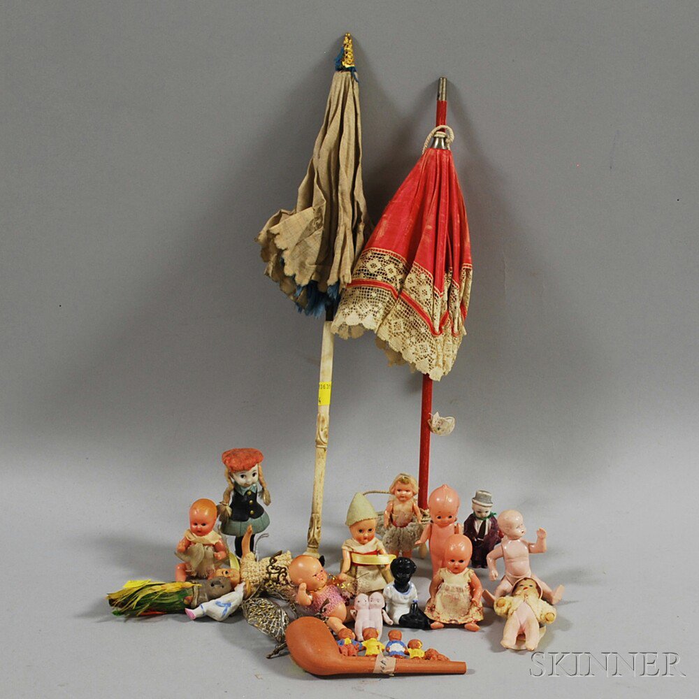 Appraisal: Group of Small Dolls and Accessories including bisque and composition