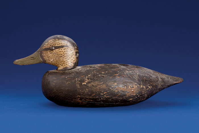 Appraisal: BLACK DUCK DECOY WITH CROWELL HEAD The head with tack