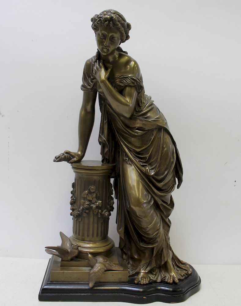 Appraisal: UNSIGNED Quality Bronze of a Classical Lady Nice quality and