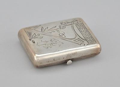 Appraisal: A Russian Silver Purse Rectangular shape with rounded corners hinged