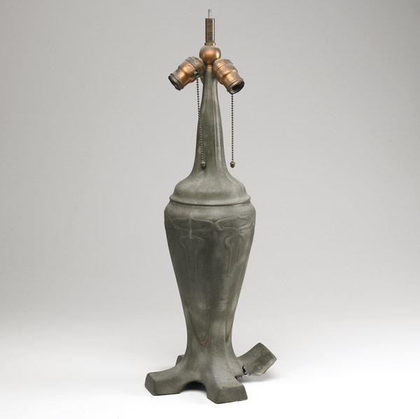 Appraisal: HANDEL Three-socket four-footed lamp base with converted oil font Broken