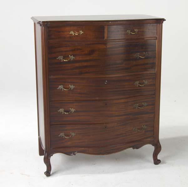 Appraisal: BERKELEY GAY Mahogany veneer gentleman s chest x x