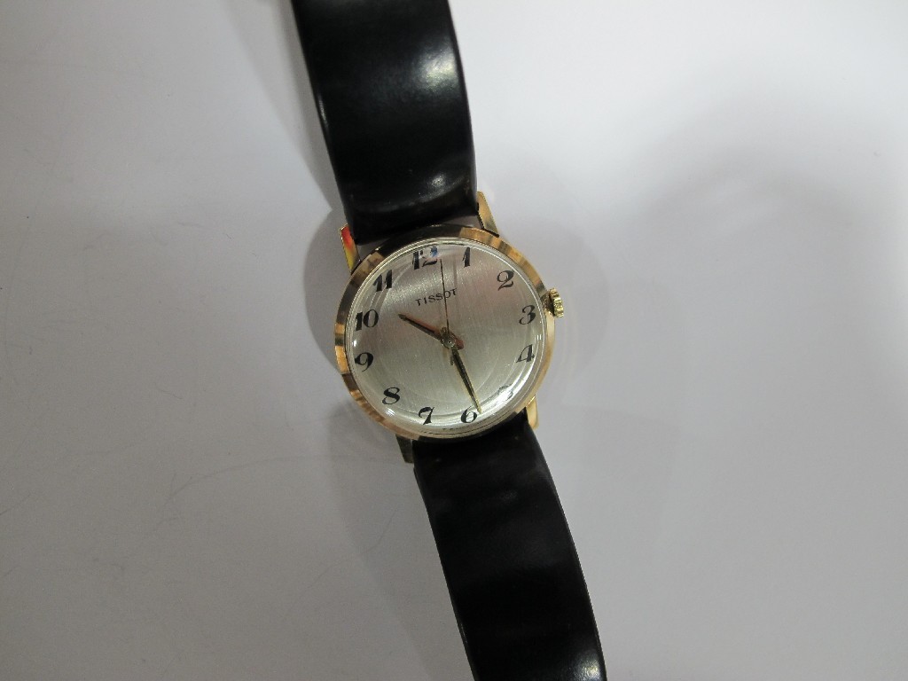 Appraisal: Gents ct gold cased Tissot wrist watch with silver dial