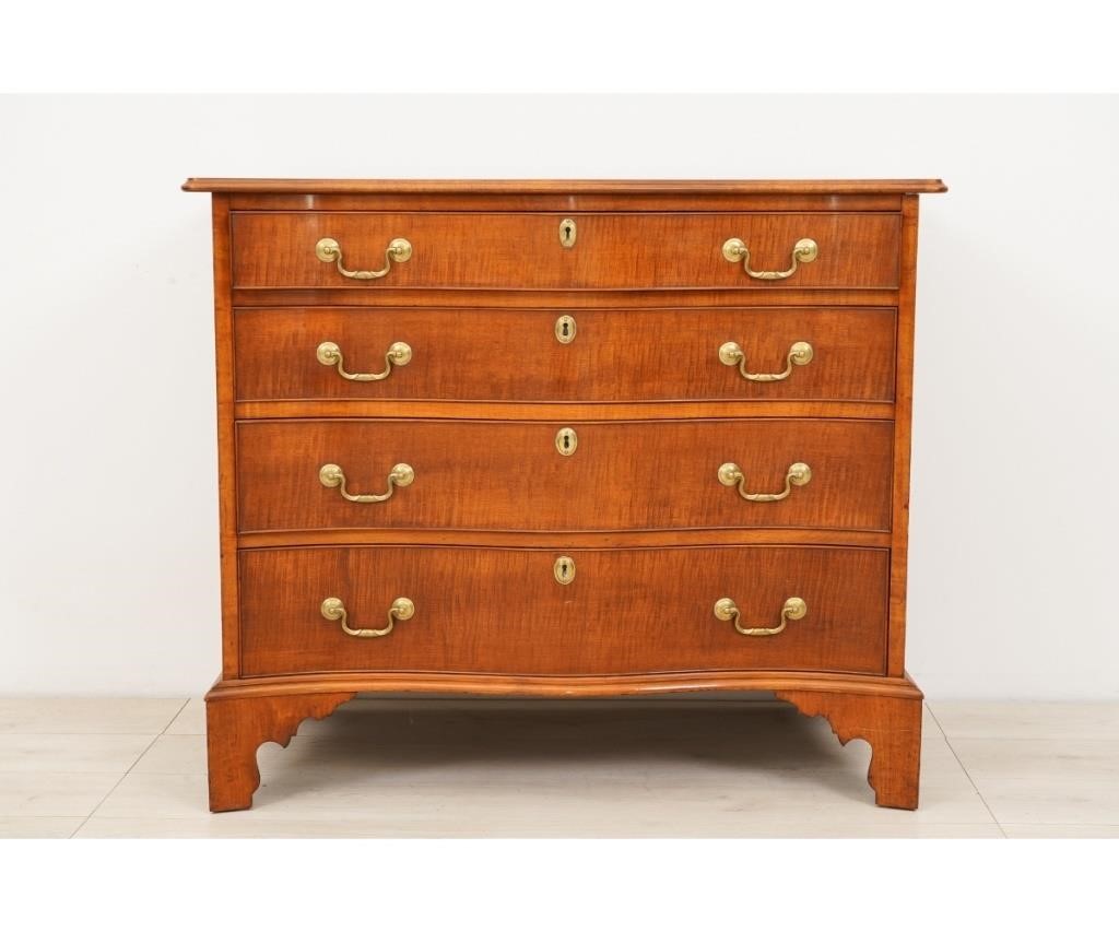 Appraisal: New England Chippendale style serpentine front maple chest of drawers