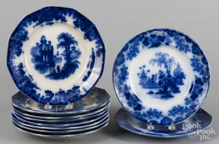 Appraisal: Eight Flow Blue Coburg pattern dinner plates together with two