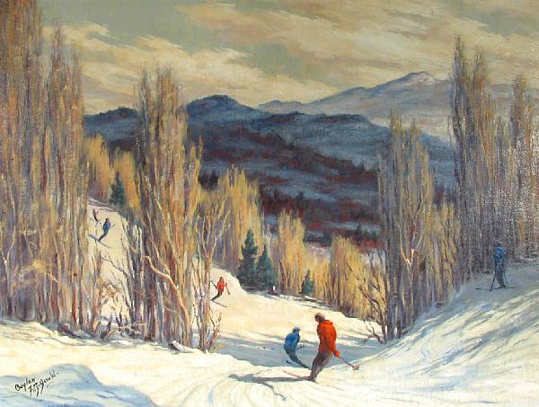 Appraisal: Boylan Fitzgerald American born Skiing in the Mountains signed 'Boylan