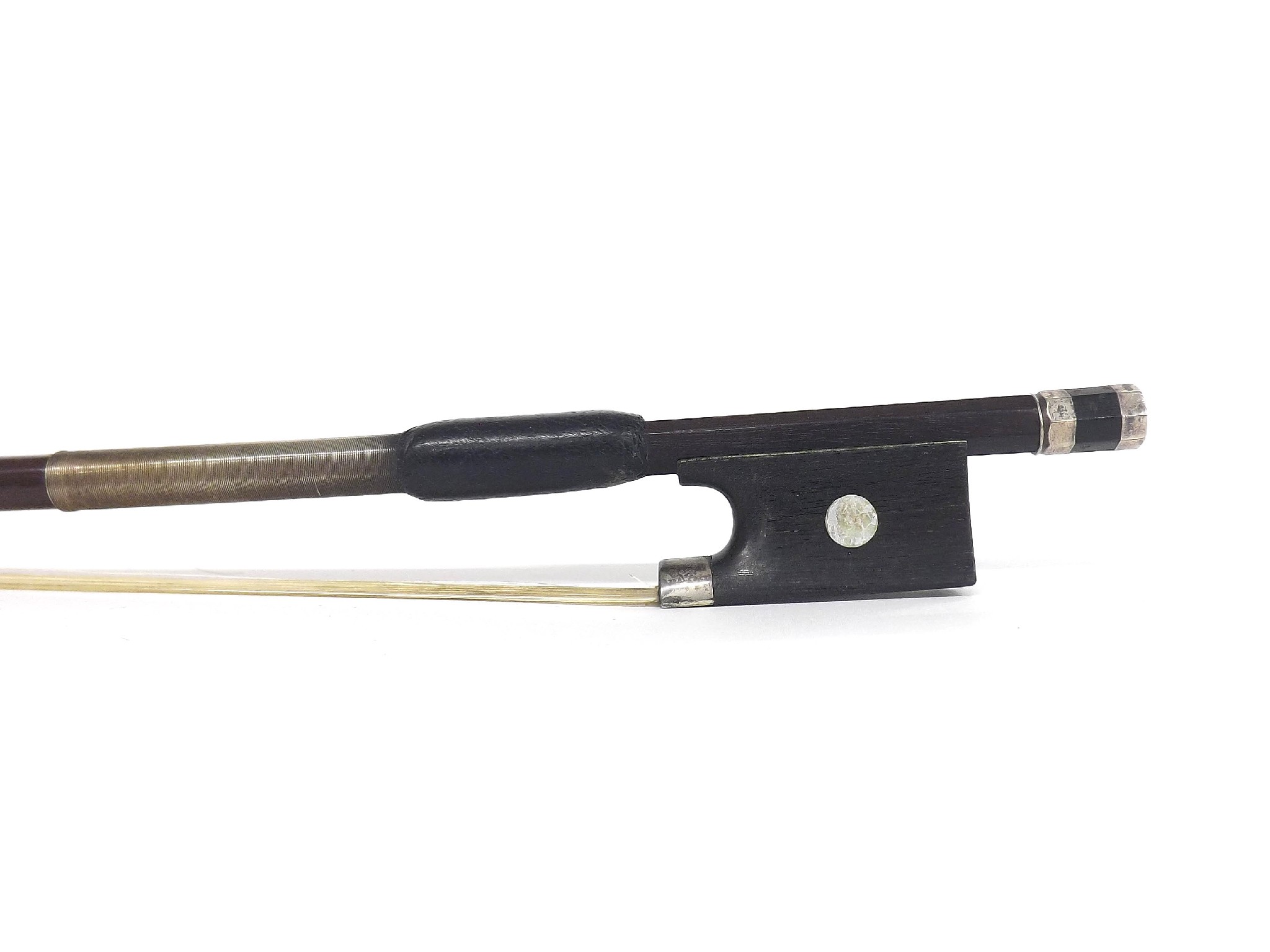 Appraisal: Silver mounted violin bow unstamped gm