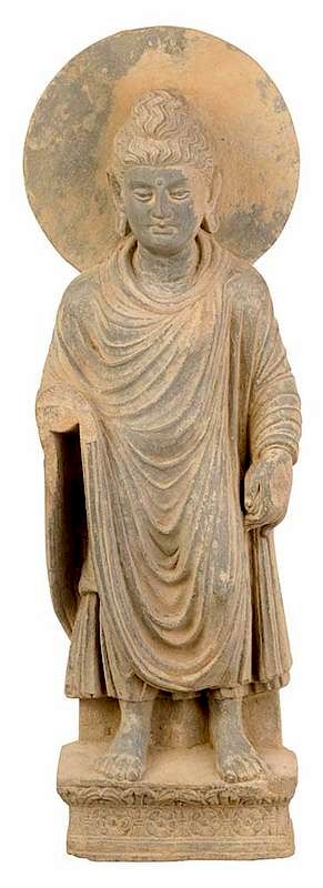 Appraisal: Carved Schist Figural Buddha Gandharan probably nd rd century depicted