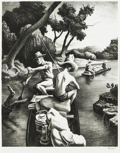 Appraisal: THOMAS HART BENTON american - DOWN THE RIVER edition of