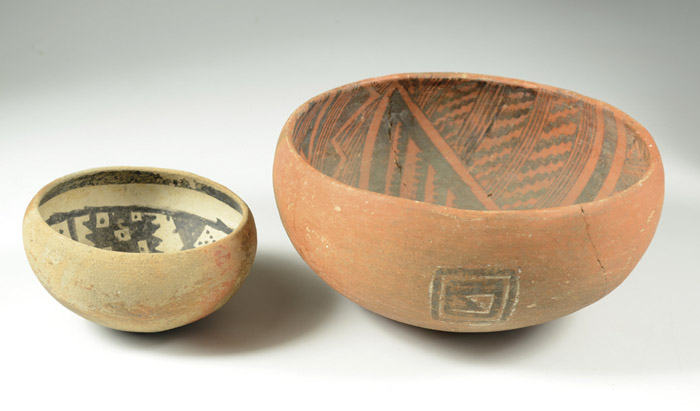 Appraisal: TWO EARLY NATIVE AMERICAN POTTERY BOWLS diameter Anasazi Mogollon bowl