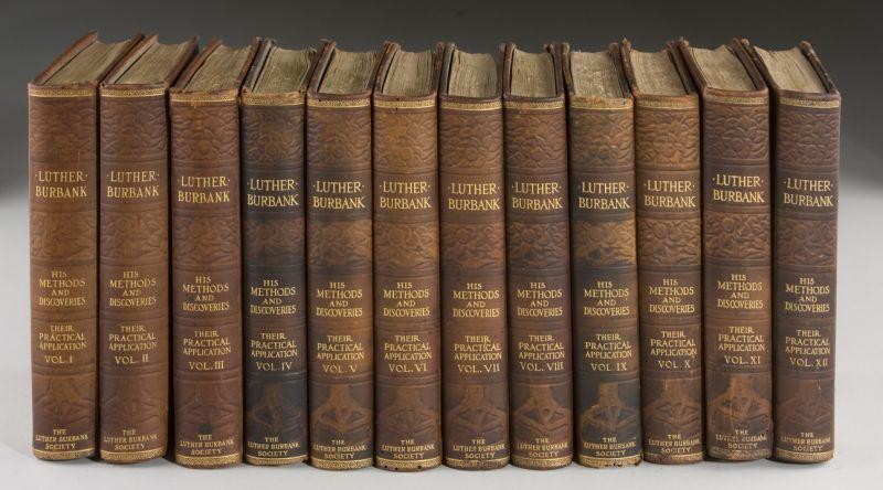 Appraisal: Luther Burbank Set With Vintage Roycroft Bookends Luther Burbank His