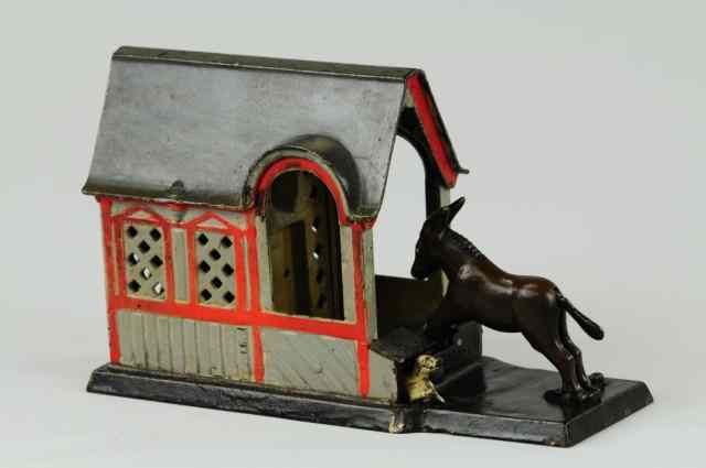 Appraisal: MULE ENTERING BARN MECHANICAL BANK Grey color J E Stevens