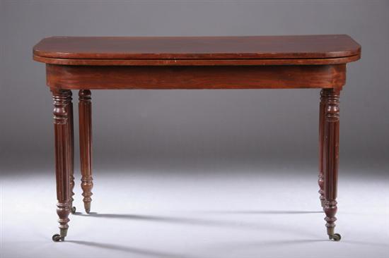 Appraisal: ENGLISH REGENCY MAHOGANY CARD TABLE Early th century Raised on