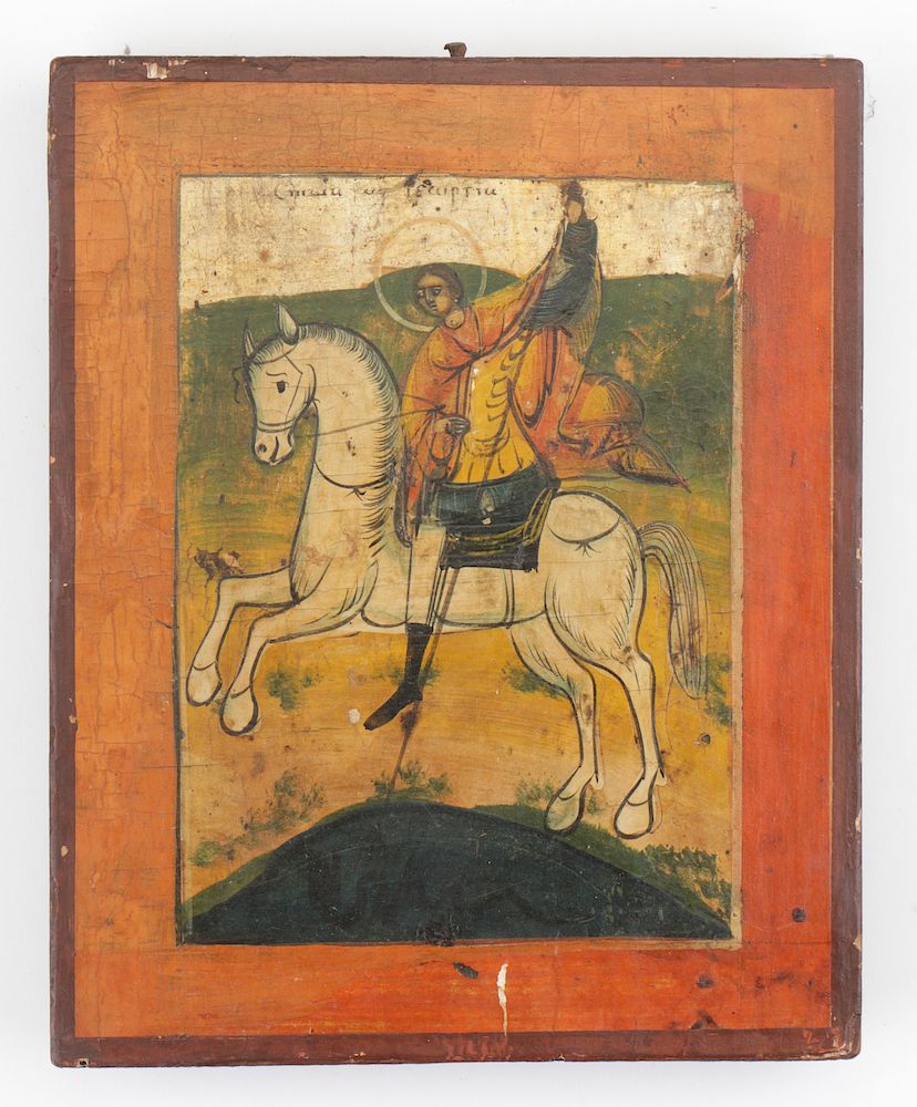 Appraisal: Greek Provincial Icon of St George th Century Greek Provincial