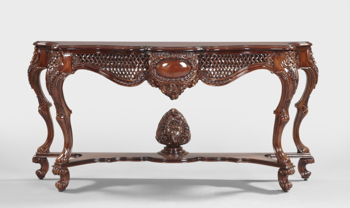 Appraisal: George III-Style Mahogany Console Table the serpentine top with molded