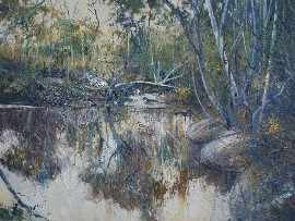 Appraisal: Patrick Carroll Born Australian Bush Series Billabong Dusk - oil