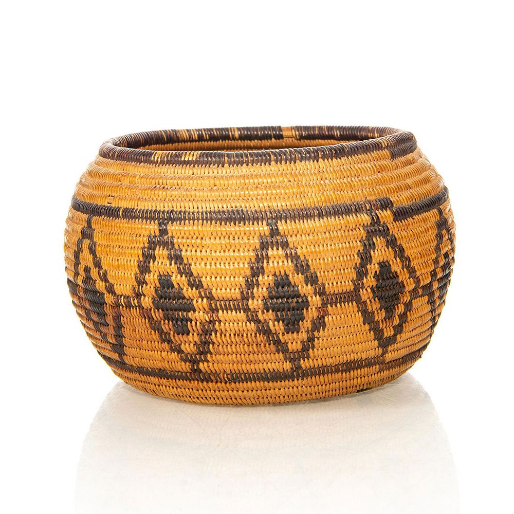 Appraisal: NATIVE AMERICAN TRIBAL WOVEN BASKET BOWL EYES OF GOD Traditional