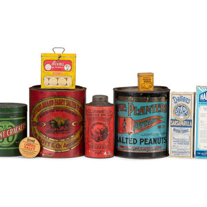 Appraisal: Nine Advertising Tins and Boxes includes boxes for Hadacol Dietary