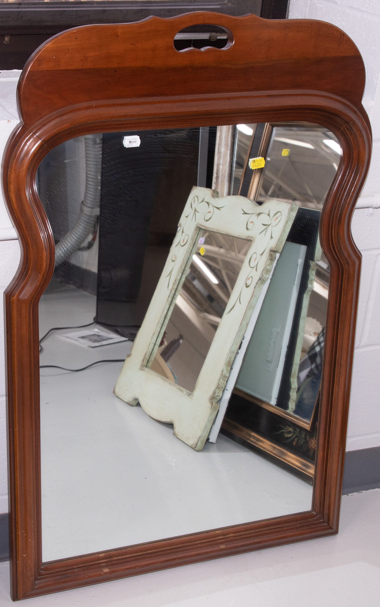 Appraisal: COUNTRY STYLE PINE FRAMED MIRROR in H in W