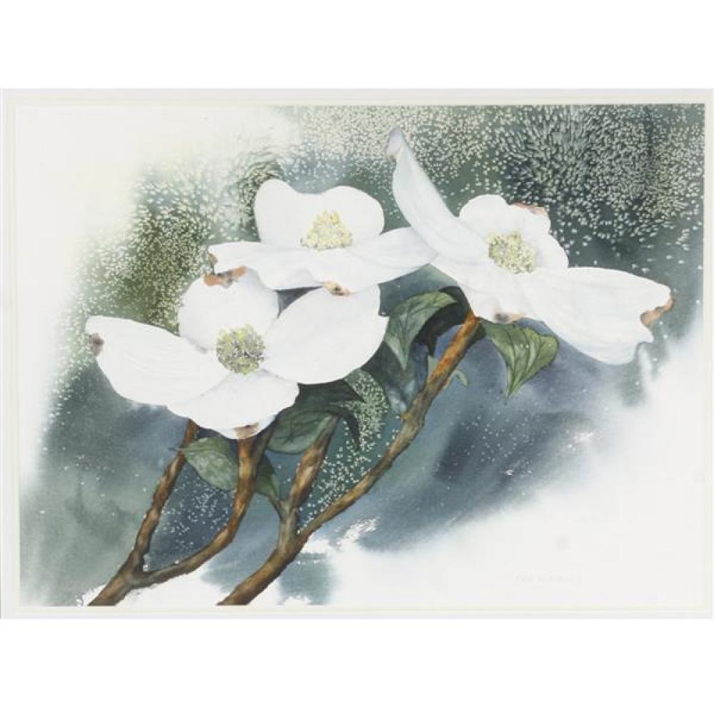 Appraisal: FRED D STAGGS III AMERICAN - INDIANA DOGWOOD BLOOMS LARGE