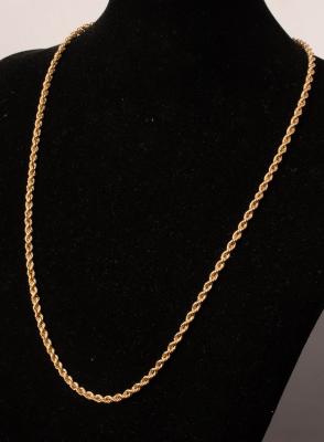 Appraisal: A k yellow gold ropetwist necklace cm long approximately g