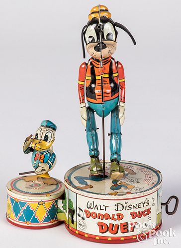 Appraisal: MARX LITHOGRAPHED TIN WIND UP DONALD DUCK DUETMarx lithographed tin