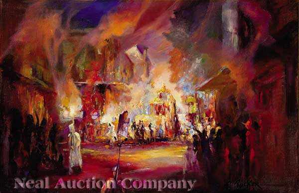 Appraisal: Robert M Rucker American Louisiana - Night Parade Mardi Gras