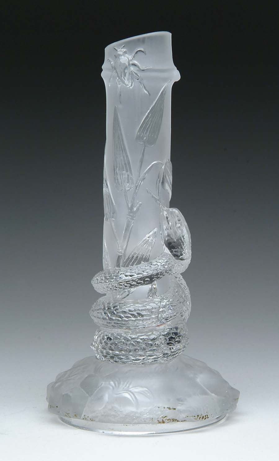 Appraisal: BACCARAT VASE Wonderful frosted and clear stick vase has pressed