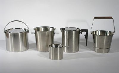 Appraisal: A Stelton Cylinda Line stainless steel ice bucket and cover