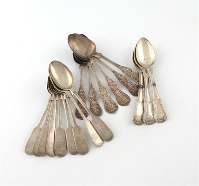 Appraisal: A set of nine Victorian provincial silver Fiddle pattern teaspoons