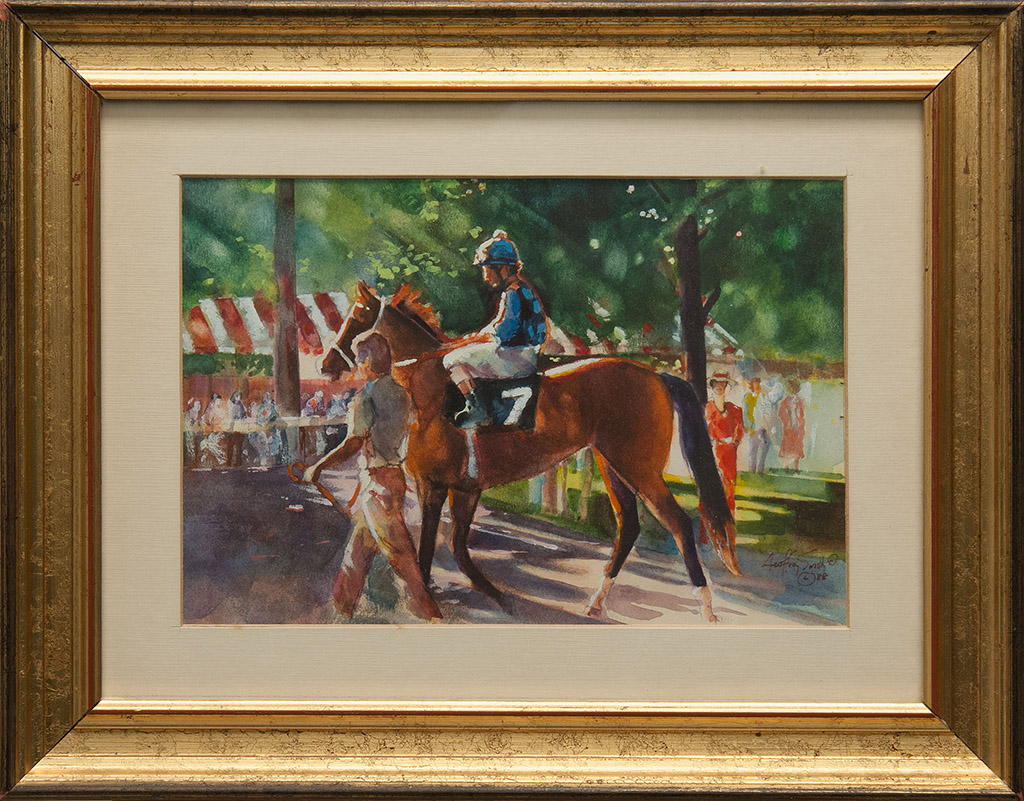 Appraisal: FRAMED WATERCOLOR GEOFFREY SMITH American Contemporary Afternoon Paddock - Study