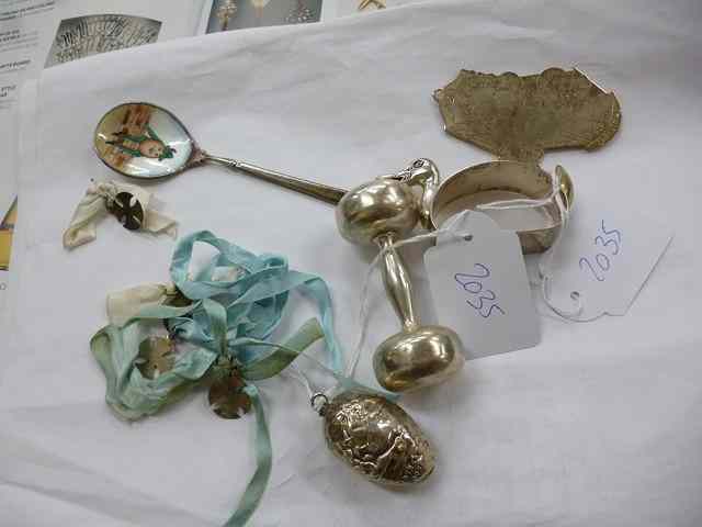 Appraisal: A COLLECTION OF SILVER CHRISTENING ITEMS to include a silver