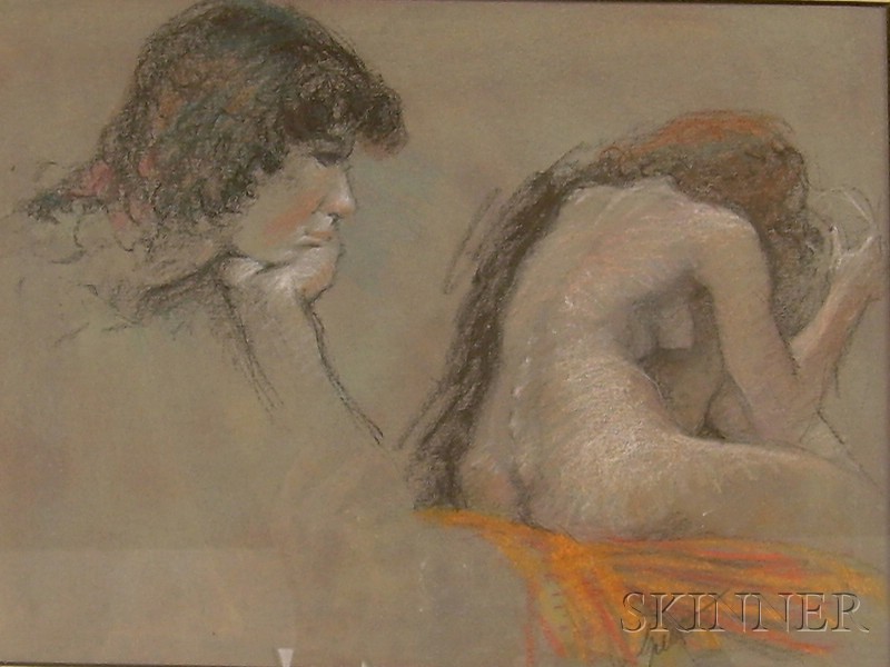 Appraisal: Framed Pastels on Paper of Figural Studies each inscribed G