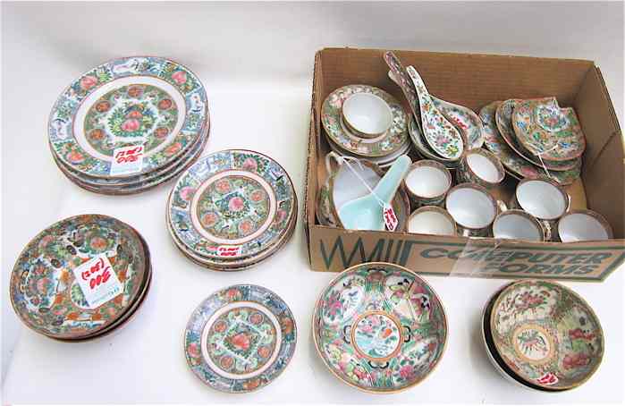 Appraisal: ROSE CANTON CHINESE PORCELAIN APPROXIMATELY PIECES bowls four '' diameter