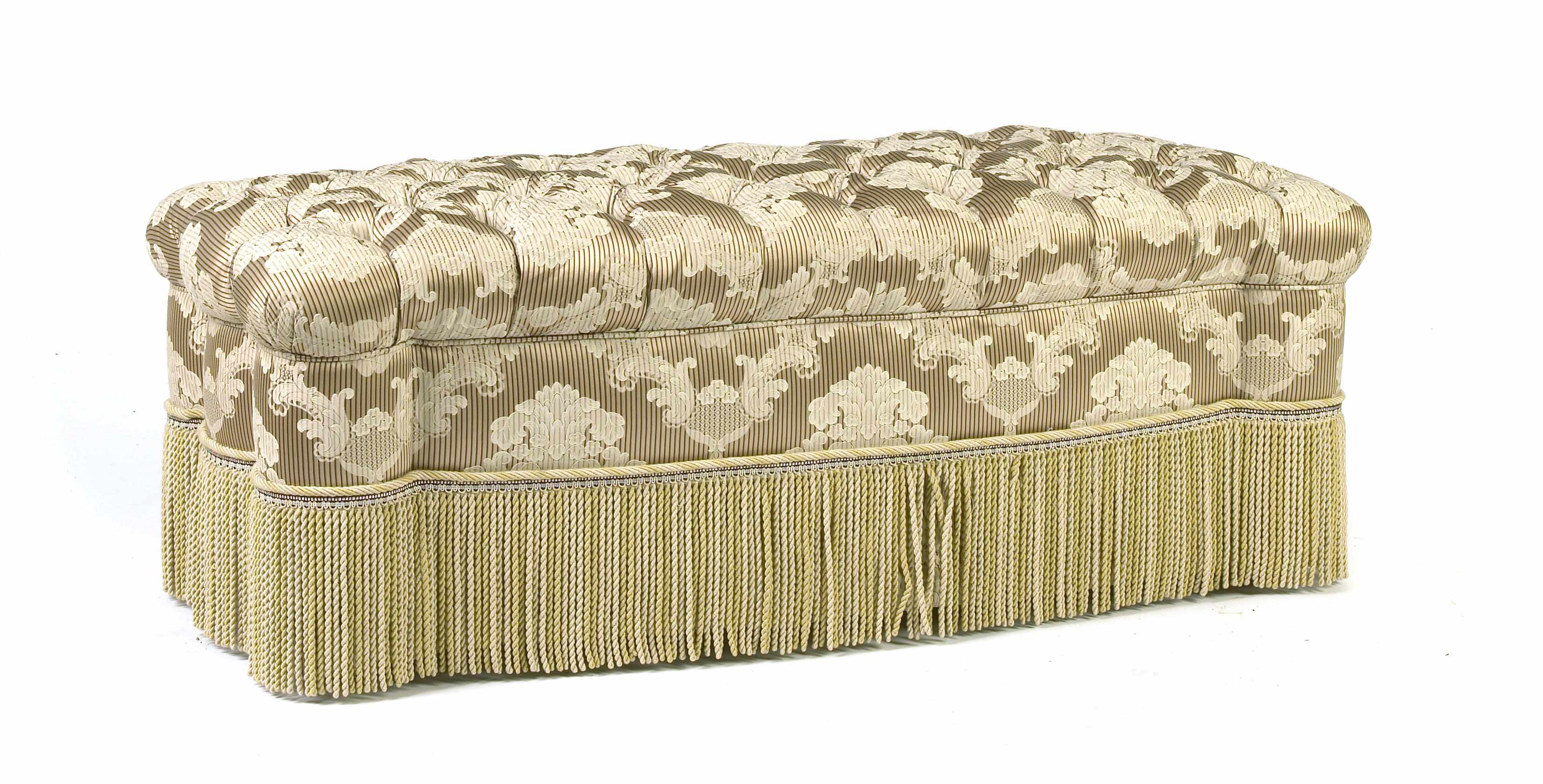 Appraisal: A fully upholstered bench height in width in depth in