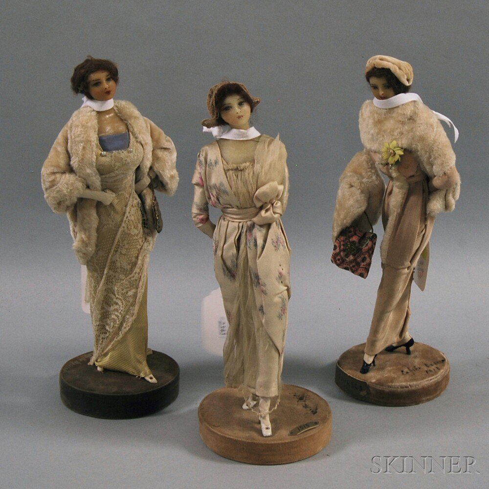 Appraisal: Three Lafitte-Desirat Wax Fashion Dolls France c - the standing