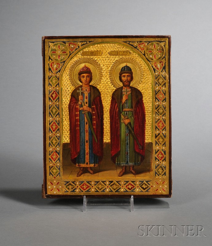 Appraisal: Russian Icon of Saints Boris and Gleb late th century