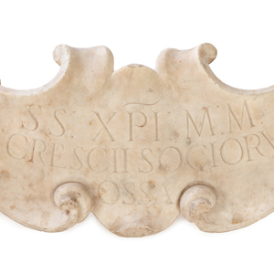 Appraisal: An Italian Carved Marble Plaque Likely th Century inscribed S