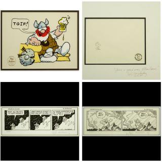 Appraisal: Grouping of Four Comic Lithographs and Cartoon Cells Grouping of