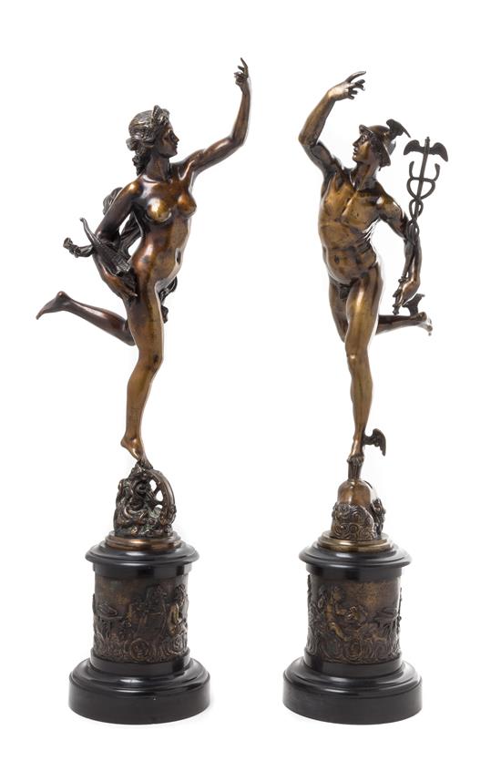 Appraisal: Sale Lot Two Grand Tour Bronze Figures after giambologna th