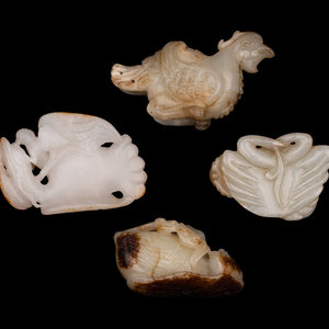 Appraisal: Four Chinese Carved Jade Figures of Animals this first a