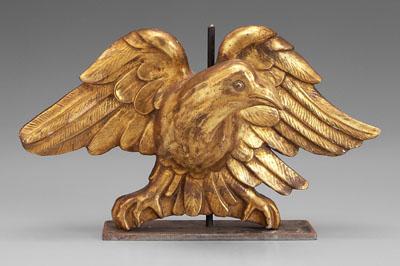 Appraisal: Carved and gilt eagle carved wood with gilt over gesso