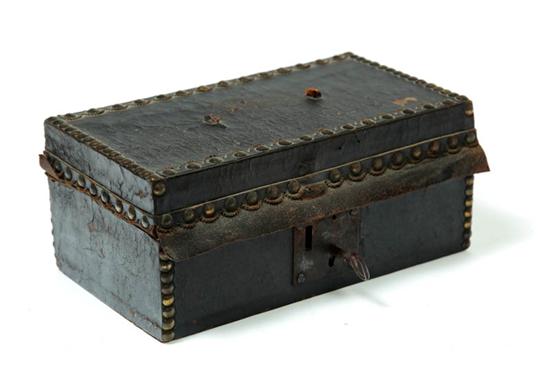 Appraisal: LOCK BOX Boston Massachusetts nd half- th century Black leather