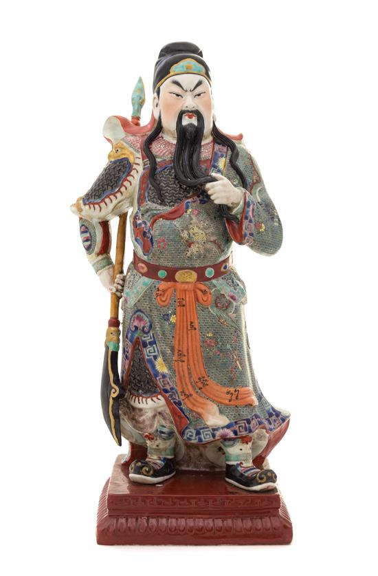 Appraisal: Sale Lot A Famille Rose Porcelain Figure of Guan Yu