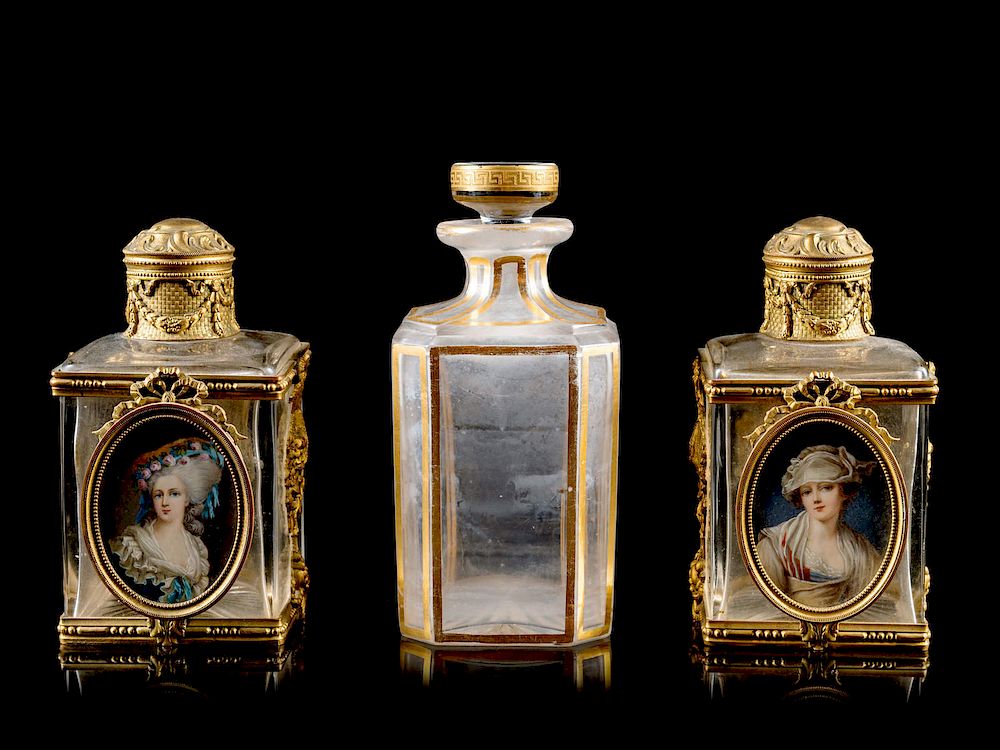 Appraisal: Three French Scent Bottles LATE TH EARLY T Three French